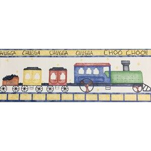 Children Chugga Chugga Chugga Choo Choo Train Nursery Room Kids Wallpaper Border